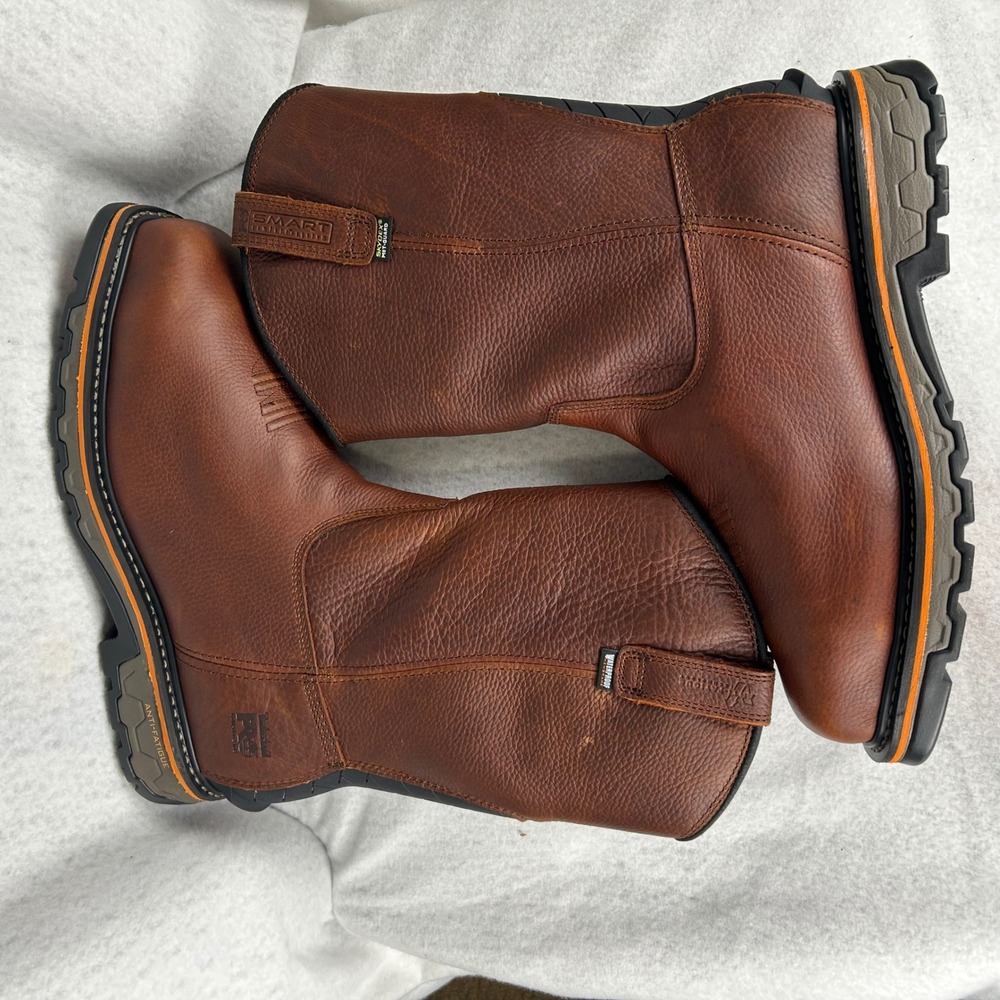 Timberland PRO True Grit Work Boots Mens 11 Brown Waterproof Met Guard Composite - Picture 4 of 9